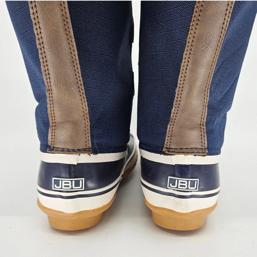 JBU Snowy Navy Blue Faux Fur Lined Winter Boots Womens Sz 7M Heritage Waterproof